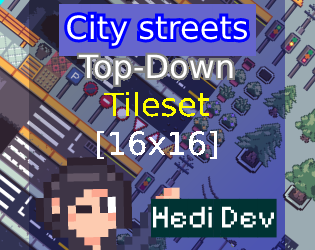 City Streets - Top-Down Tileset [16x16]