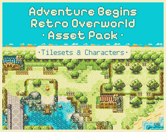 Adventure Begins - 16x16 Retro Tiles & Characters by Zaebucca