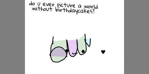 Cover image for do you ever picture a world without birthdaycakes?