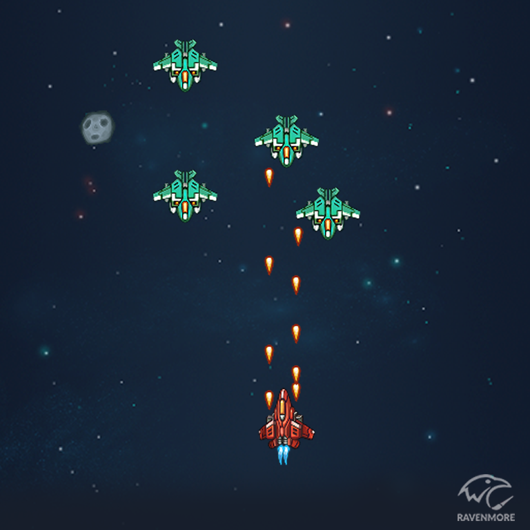 2D Pixel Art Space Shooter - Pixel Space Shooter Assets by Ravenmore