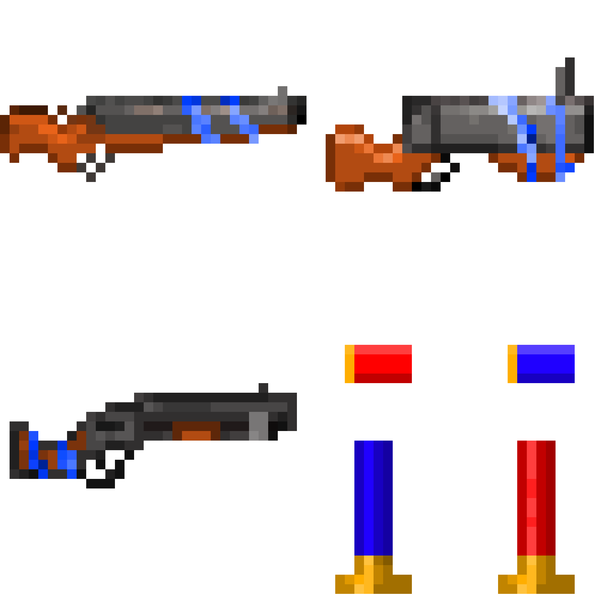 Shotguns and pellets 2D art Sprite