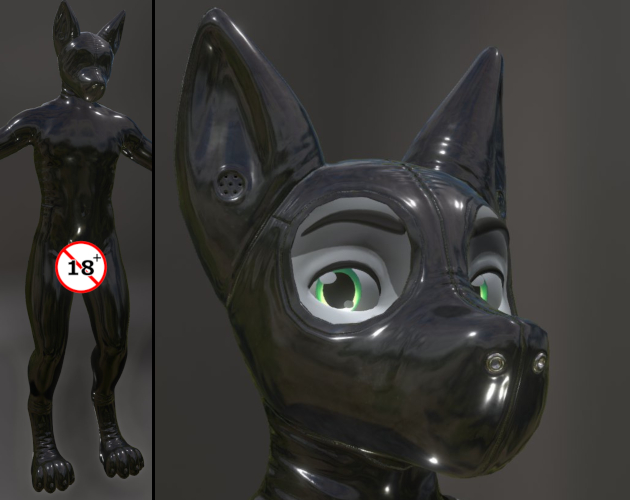 Vrchat Hood Winterpaw VRChat Masc Canine Latex Outfit & Hoods by Dein-Ra