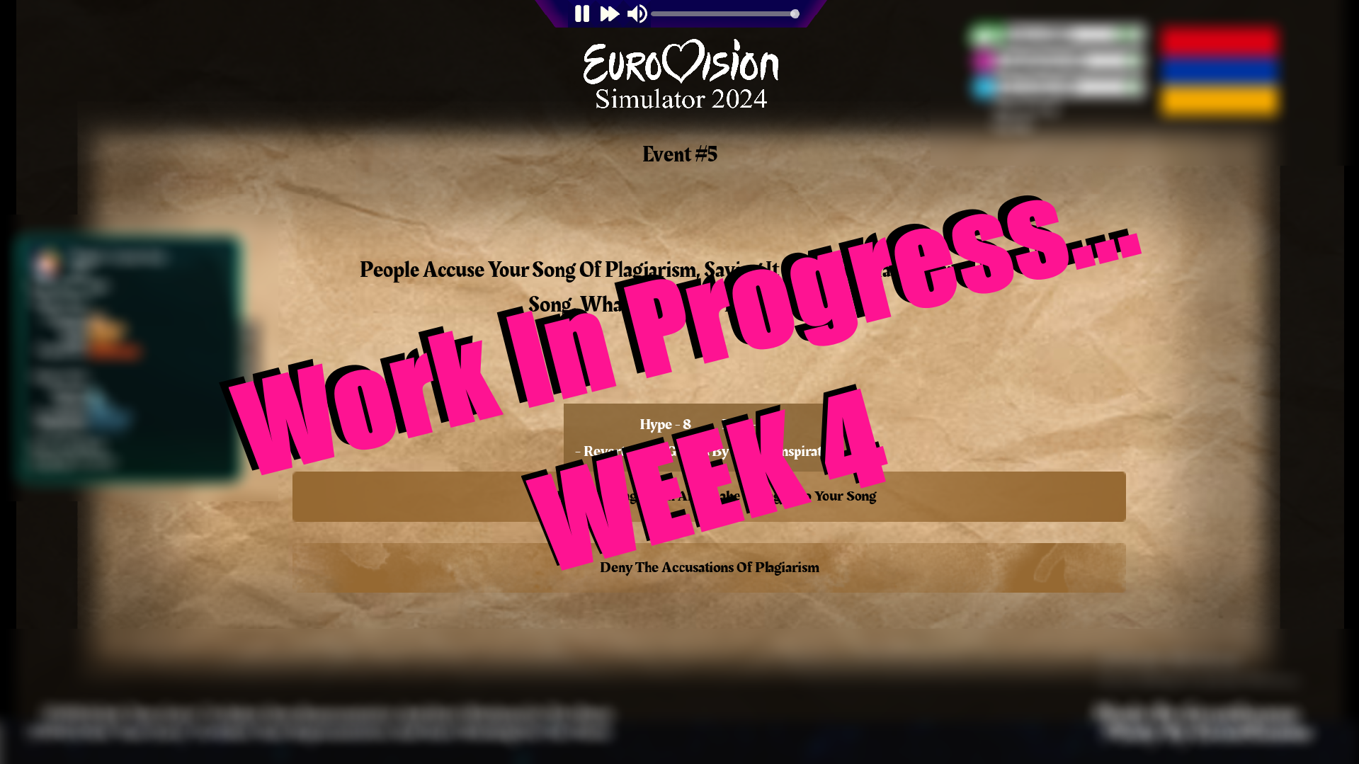 DevLog#4 《 WEEK 4 》 - EuroVision Simulator 2024 by GreatSaamo