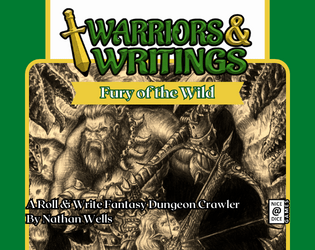 Warriors & Writings: Fury of the Wild   - A Print & Play, Roll & Write, Competitive, Fantasy Dungeon Crawler 