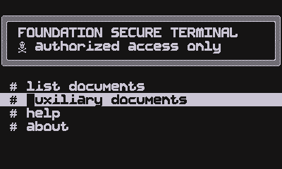 Animated image showing the new auxiliary documents entry in the main menu