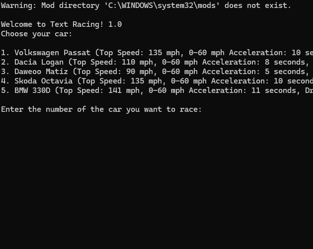 Text Racing