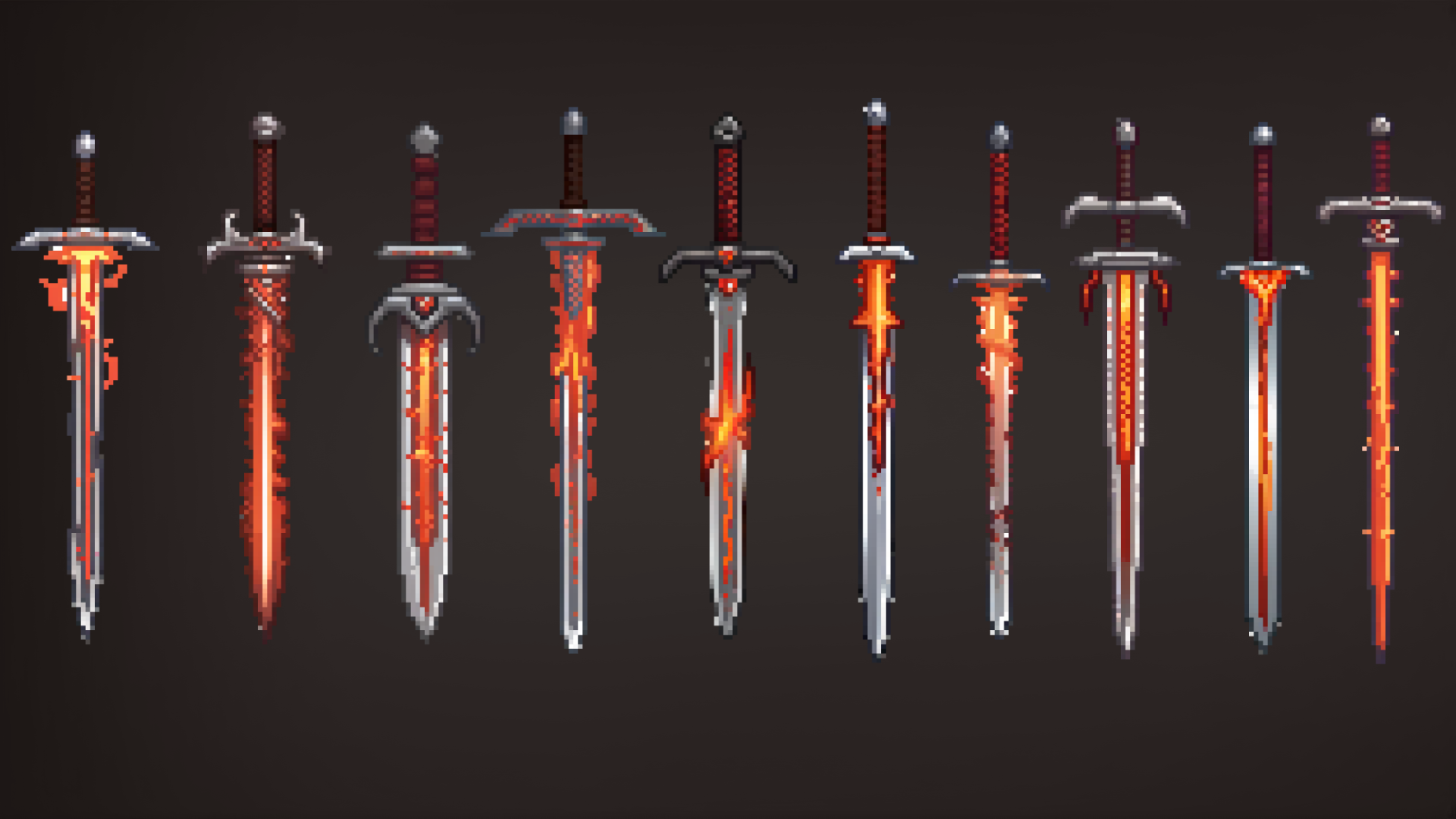 Fire Swords Pack [Pixel Art]