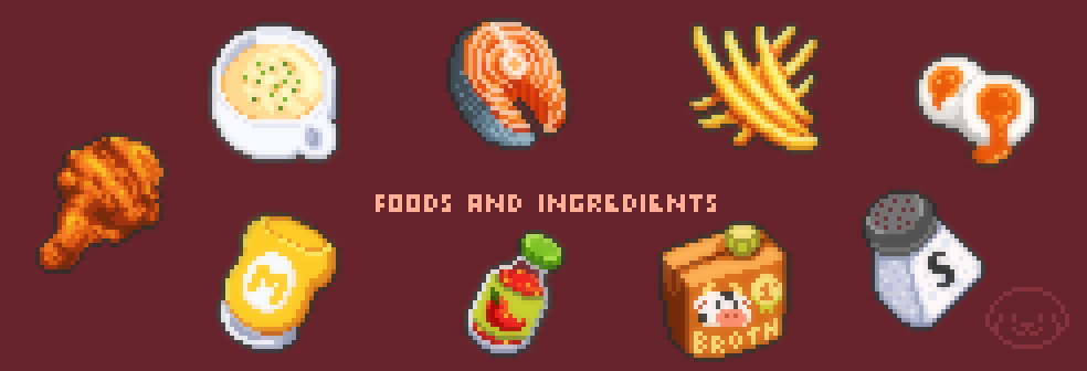 Pixel Foods and Ingredients 32x32 Icons