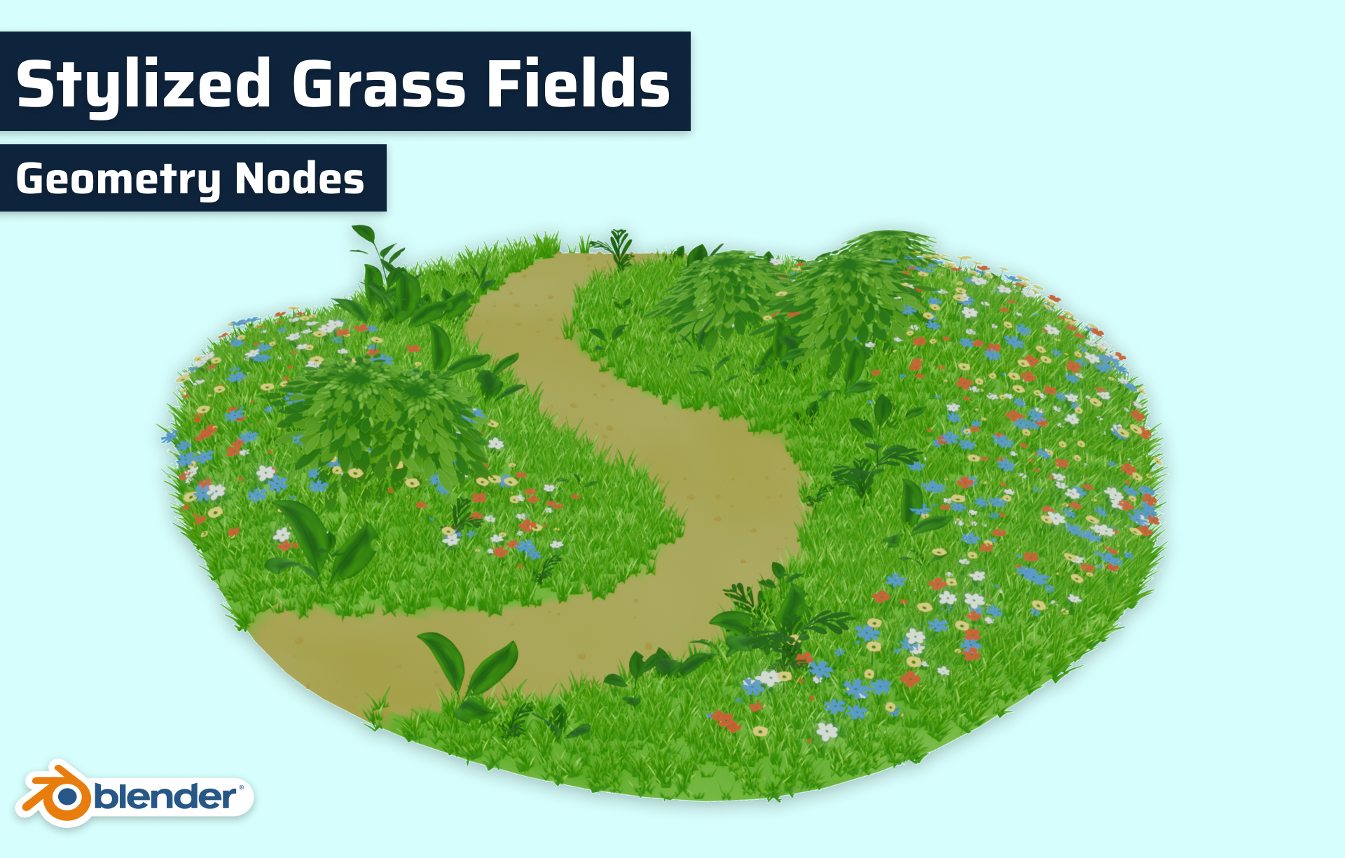 Stylized Grass Fields in Blender with Geometry Nodes