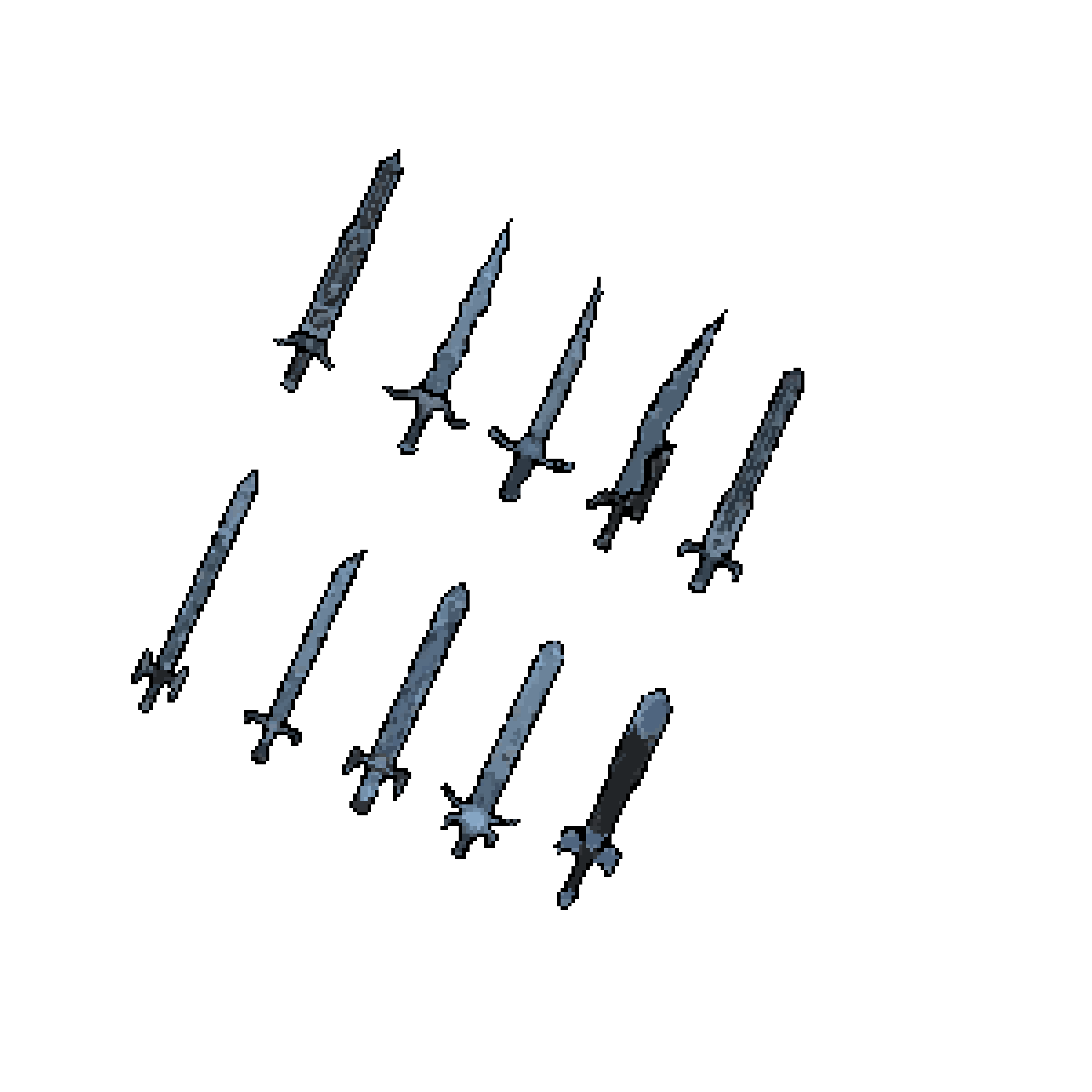 10 Pixel-Art Dark ice Swords