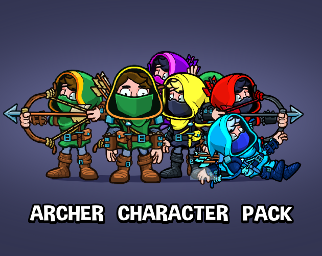 Animated Archers character pack by Robert Brooks - gamedeveloperstudio.com