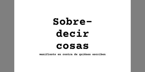 Cover image for sobre-decir algo