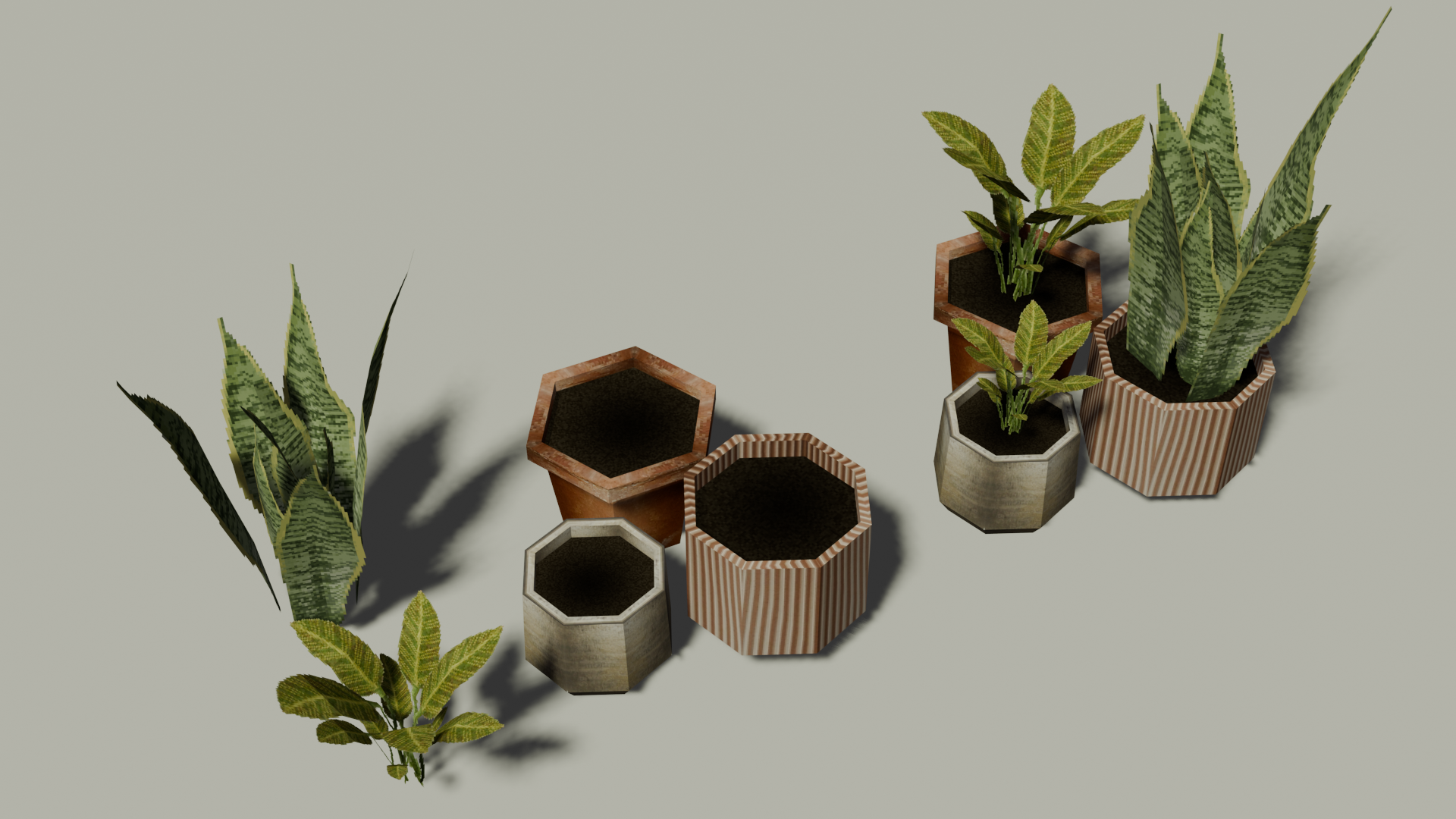 PSX style house plants and pots