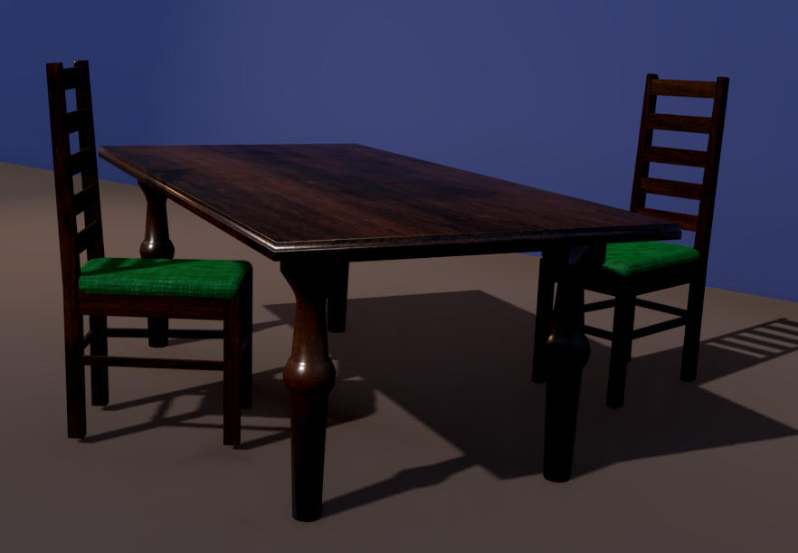 Dark Wood Dining Set by EveryPixelCounts