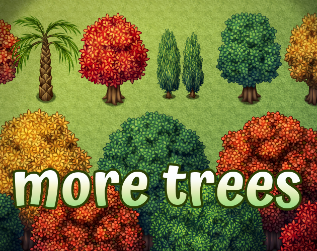 More Trees for RPG Maker Tileset by Plueschkatze