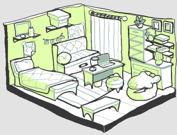 guilty fishy plus room (based on my actual room + guilty fishy)