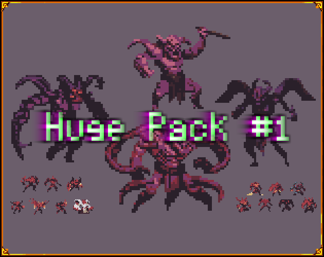 100 RPG Fantasy Monsters Huge Pack - Pixelart / Pixel Art sprite Pack ...