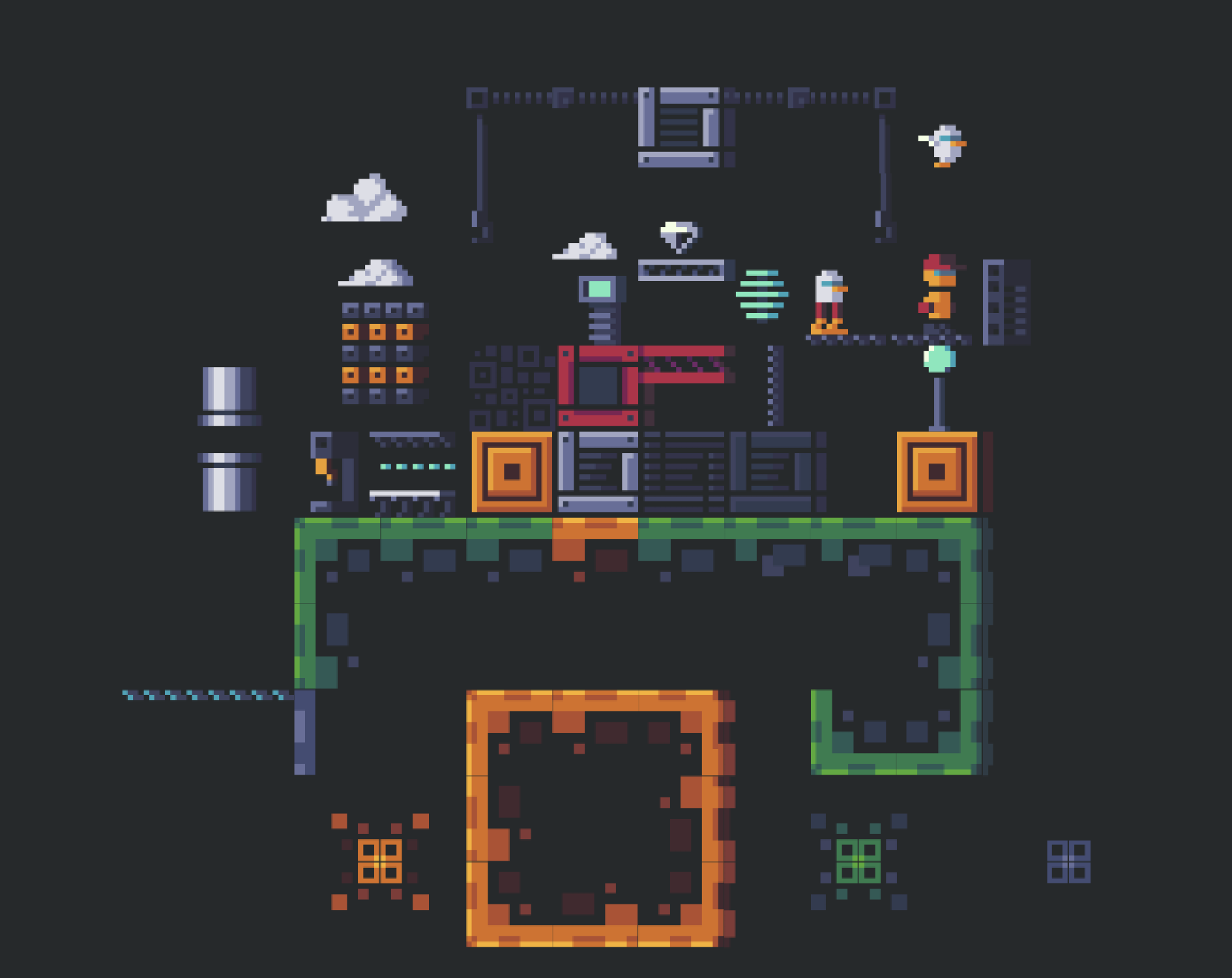 2D "Factory" 16x16 Mini Tileset by Sam