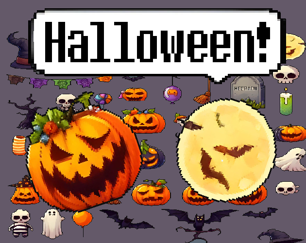 Pixel art Sprites! - Halloween! #1 - Items/Objets/Icons/Tilsets