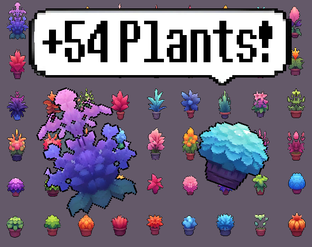 Pixel art Sprites! - Plants! #1 - Items/Objets/Icons/Tilsets