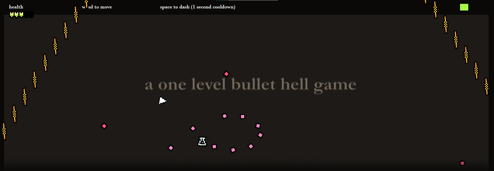 a one level bullet hell game