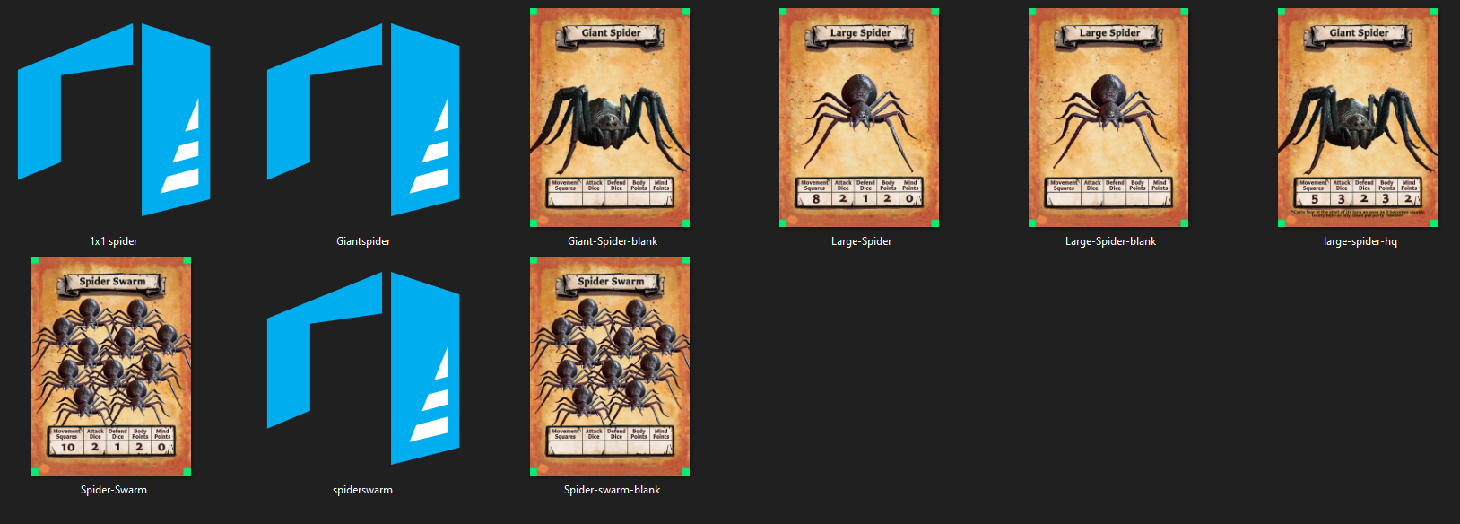 STL Spider Set for HQ with Cards.