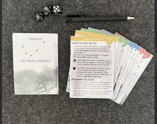 Ironsworn - Deck des Pages Oubliées   - Actions d'Ironsworn au format carte (125x88 mm) avec organisation pour faciliter les combats. 