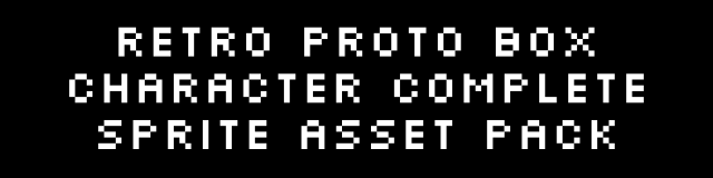Retro Proto Box Character Complete Sprite Asset Pack
