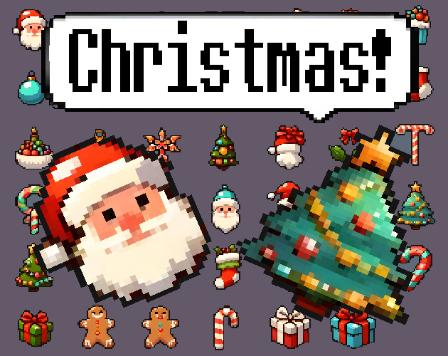 Pixel art Sprites! - Christmas! #1 - Items/Objets/Icons/Tilsets