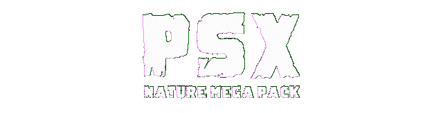 PSX Nature Mega Pack logo in bold, distressed white text on a black background