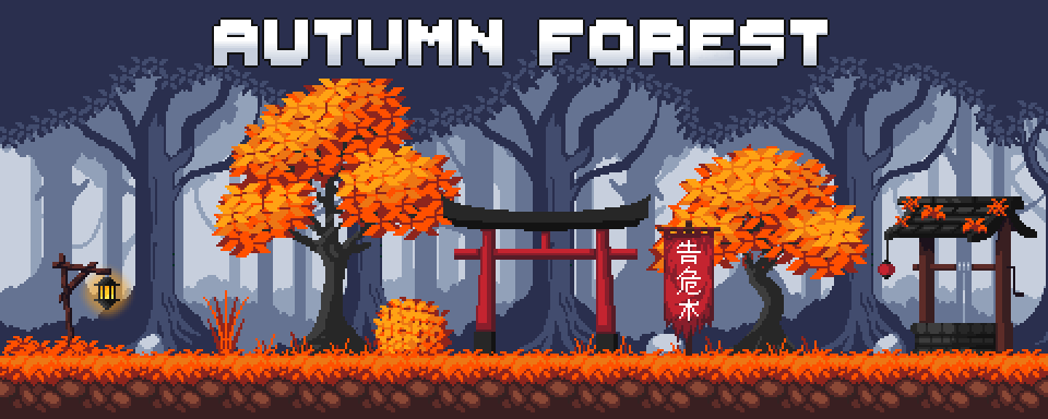 Autumn Forest 2D Pixel Art