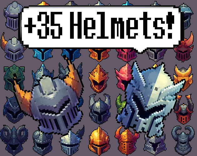 Pixel art Sprites! - Helmets! #1 - Items/Objets/Icons/Tilsets