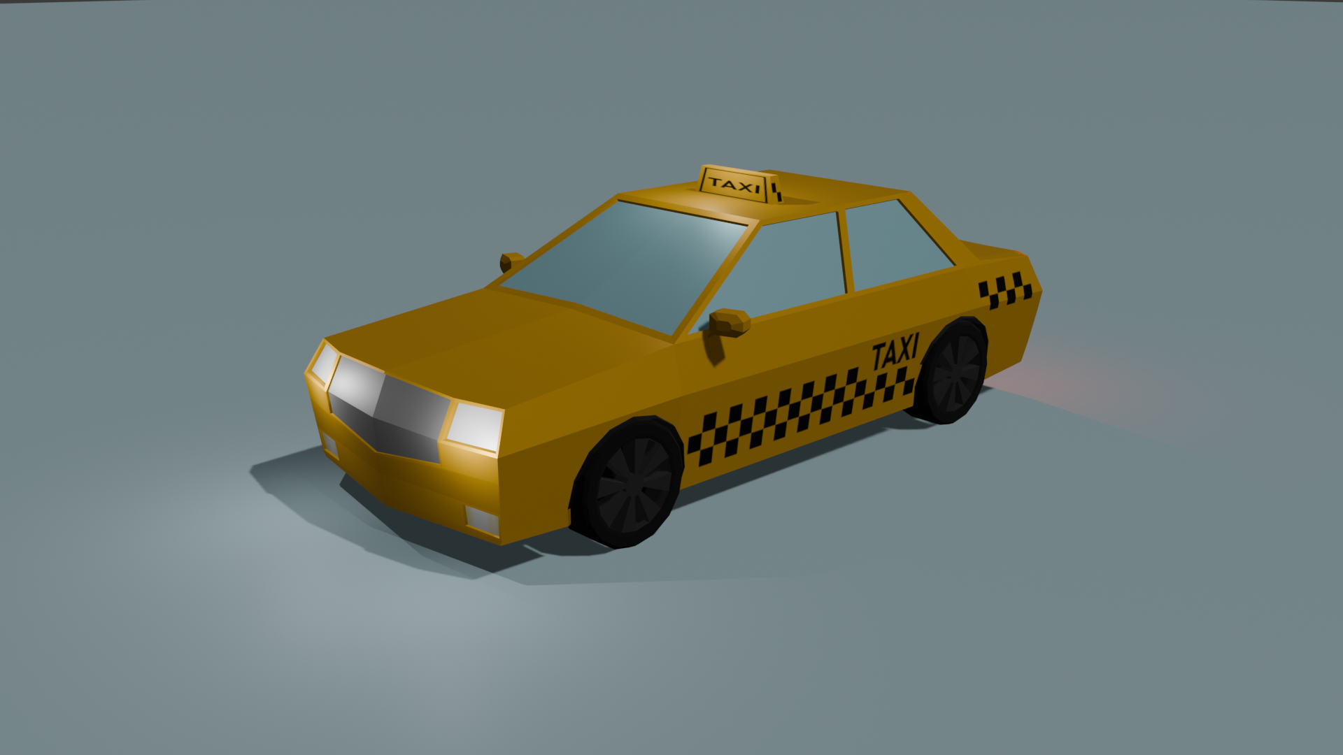 3D Lowpoly Taxi Car