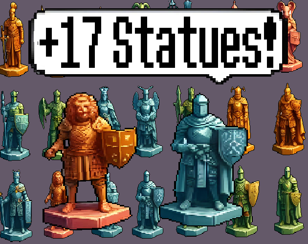 Pixel art Sprites! - Statues! #1 - Items/Objets/Icons/Tilsets
