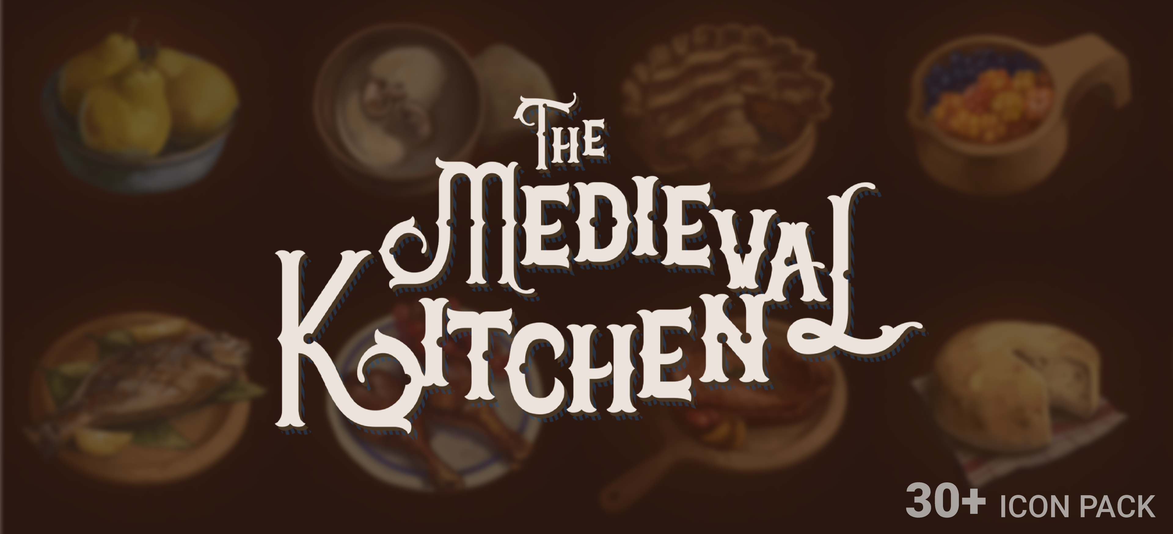 The Medieval Kitchen Icon Assets Pack FULL HD 30+ Food Icon