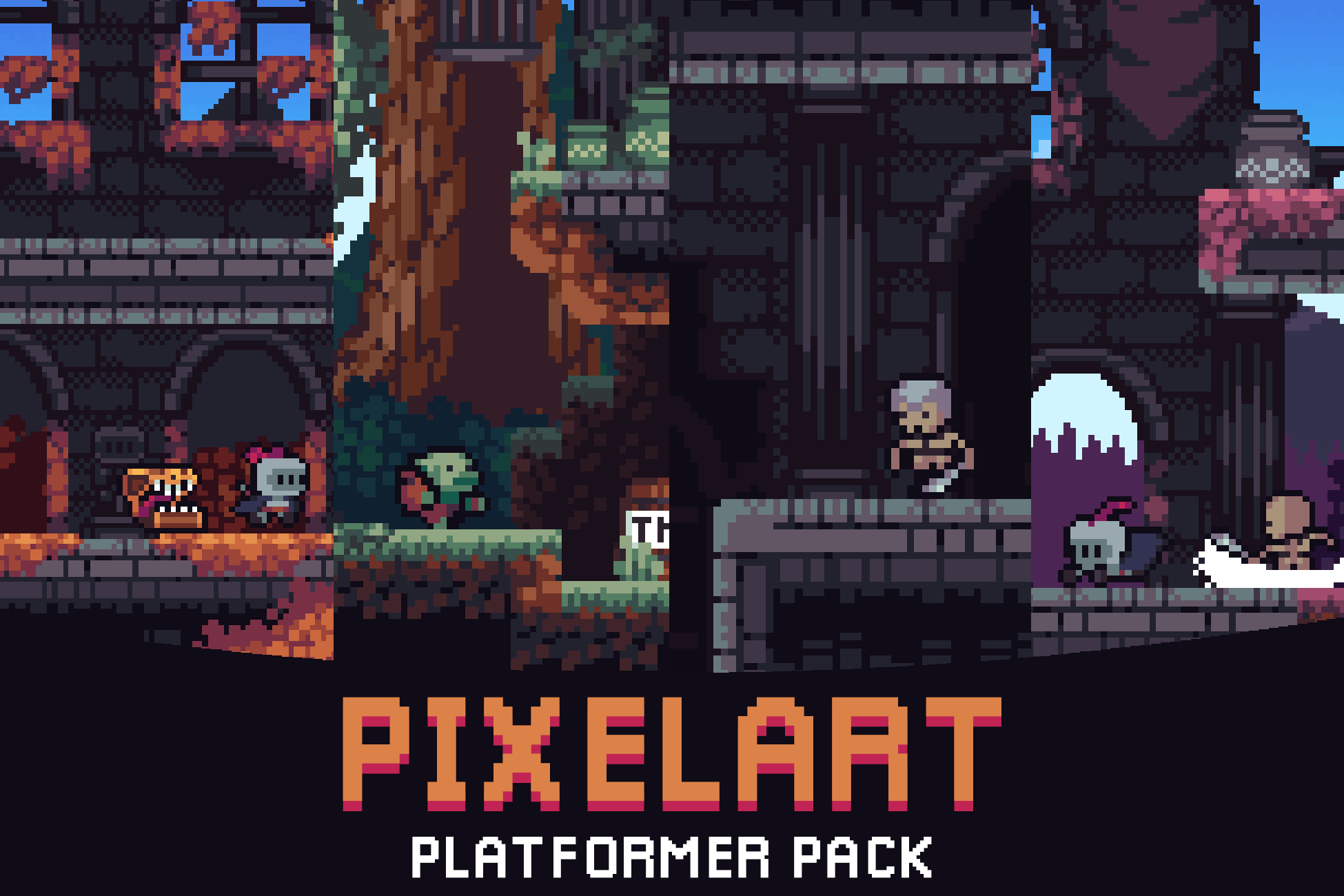 Platformer Tileset - Pixelart Fantasy