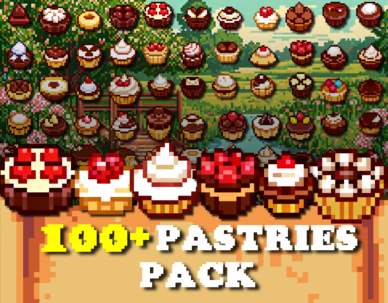 100+ Bakery Asset - Pixelart / Pixel Art sprite Mini Pastries Fruit ...