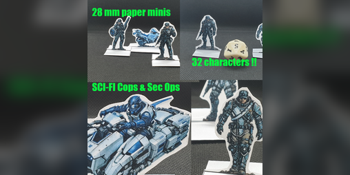 Cover image for Paper Minis: Scifi Streecops & Security 28mm