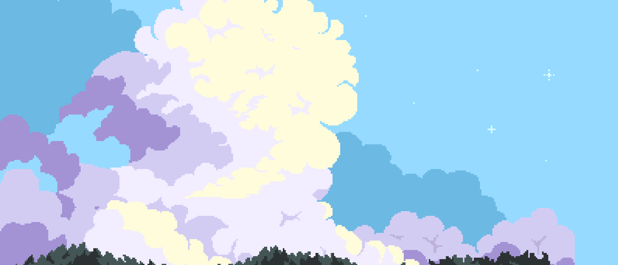 FREE pixelart clouds background