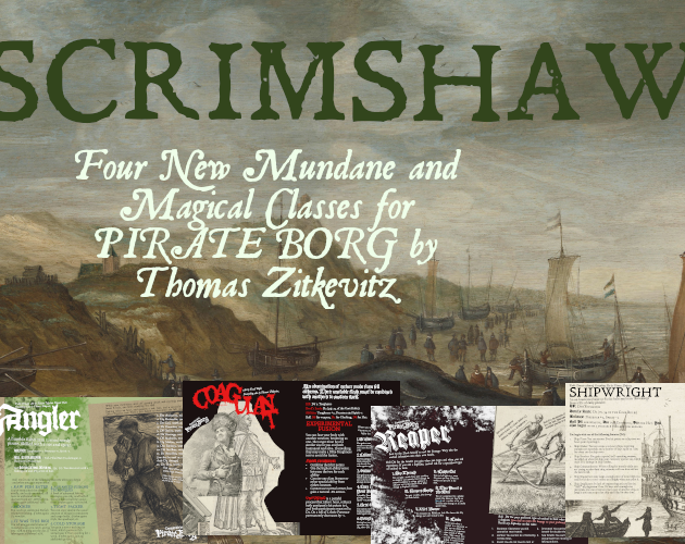 Cover image for Scrimshaw - 4 New Classes for Pirate Borg