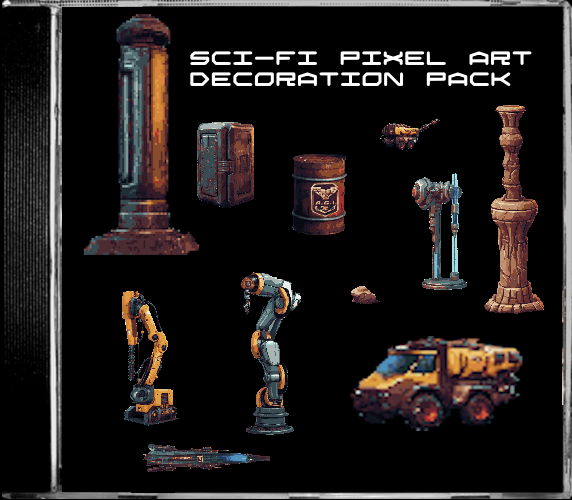 Sci-Fi Pixel Art Decoration Pack