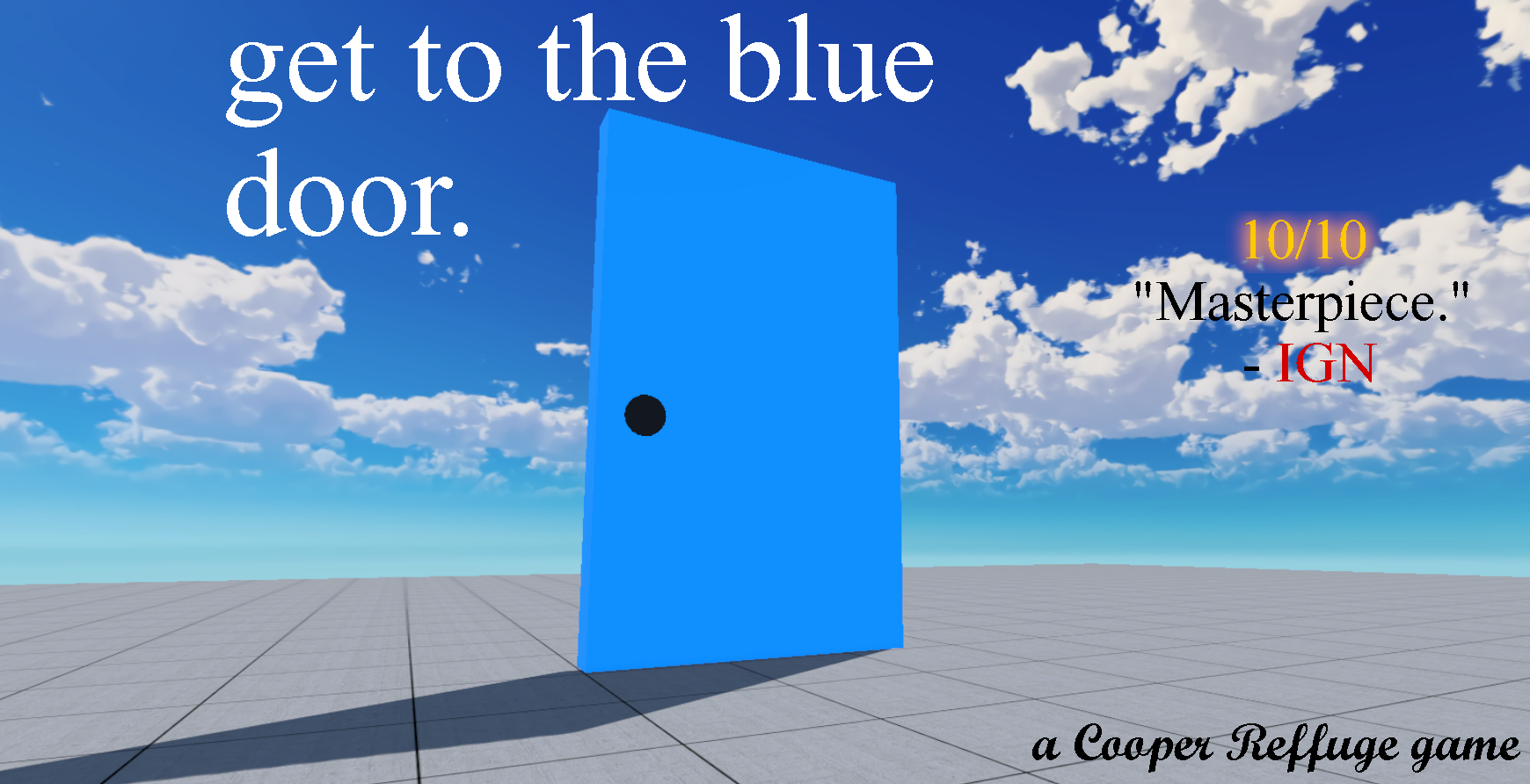get to the blue door.