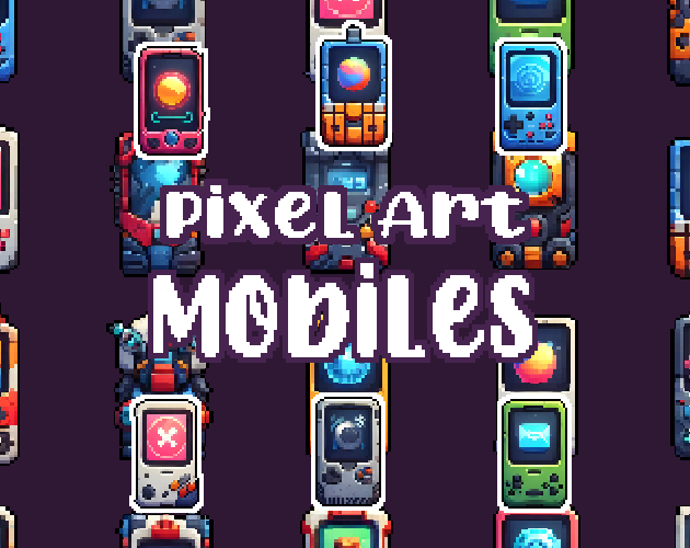 24+ Mobiles - Pixelart - Icons -  for Pixel Art Games & Pixel Art Projects.
