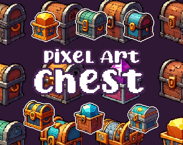 28+ Chest - Pixelart - Icons -  for Pixel Art Games & Pixel Art Projects.