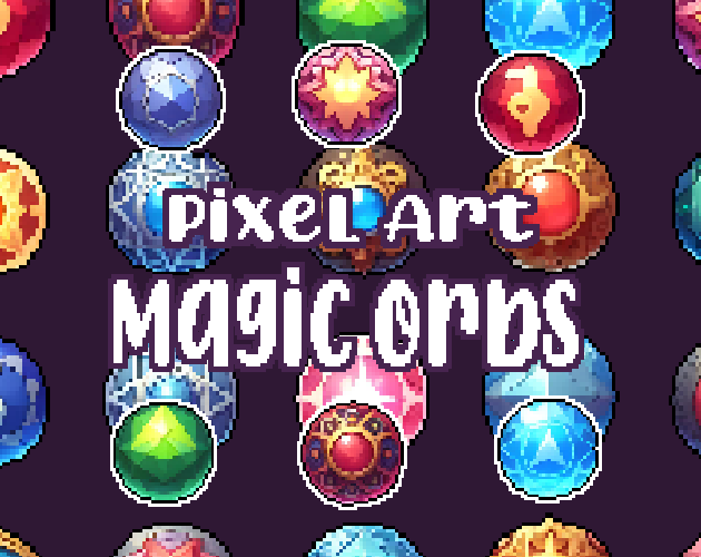 35+ Magic Orbs - Pixelart - Icons -  for Pixel Art Games & Pixel Art Projects.