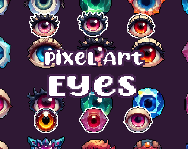 36+ Eyes - Pixelart - Icons -  for Pixel Art Games & Pixel Art Projects.