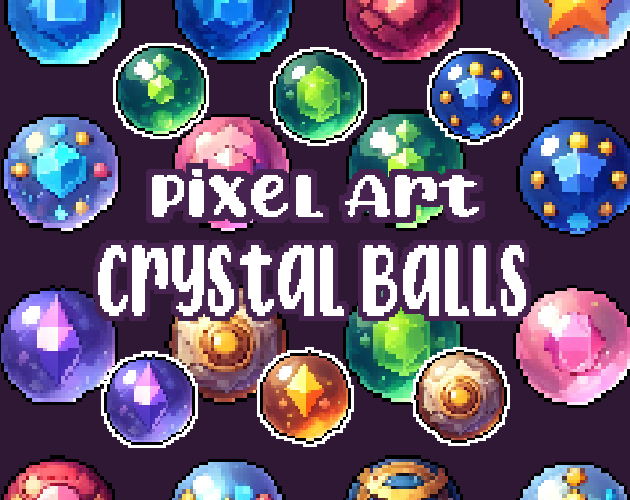 36+ Crystal Balls - Pixelart - Icons -  for Pixel Art Games & Pixel Art Projects.
