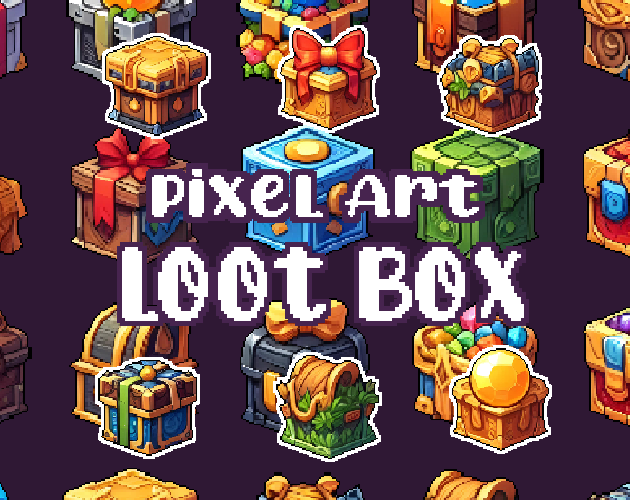 36+ Loot Box - Pixelart - Icons -  for Pixel Art Games & Pixel Art Projects.