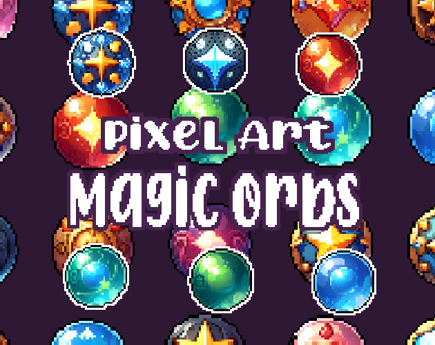 36+ Magic Orbs - Pixelart - Icons -  for Pixel Art Games & Pixel Art Projects.