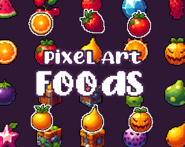 41+ Foods - Pixelart - Icons -  for Pixel Art Games & Pixel Art Projects.